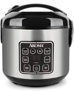 lot 38310 image: Aroma Housewares ARC-914SBD Digital Cool-Touch Rice Grain Cooker and Food Steamer, Stainless, Silver, 4-Cup (Uncooked)  8-Cup (Cooked)