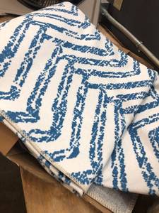 lot 39236 image: NuLoom 5x8 Washable Rug White and Blue