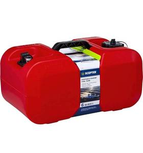 lot 39244 image: Scepter 10511 Rectangular 6 Gallon Under Seat Portable Marine Fuel Tank With Handle, 19-Inches x 12-Inches x 10-Inches, Red