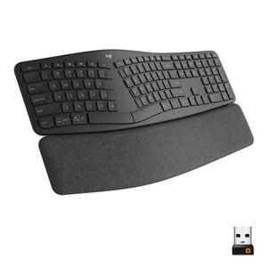 lot 39246 image: Logitech - ERGO K860 Ergonomic Full-size Wireless Scissor Keyboard for Windows and Mac with Palm Rest - Black