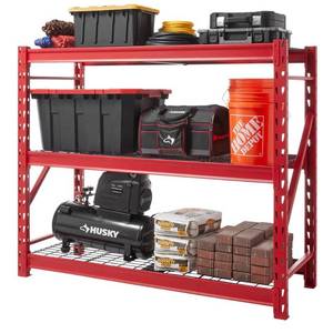 lot 5042 image: Husky 3-Tier Heavy-Duty Industrial Welded Steel Garage Storage Shelving Unit