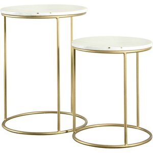 lot 5166 image: Coaster Company Round Marble Top Nesting Tables