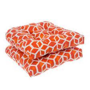 lot 5152 image: Grouchy Goose Cubed Wicker Square Patio Seat Cushions (2 COUNT)