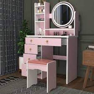 lot 5165 image: FUFU&ampGAGA 5-Drawer Wood Makeup Vanity Set