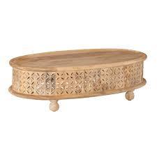 lot 4984 image: Powell Home Fashions Imani Natural Oval Coffee Table