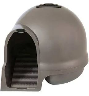 lot 5560 image: Petmate Booda Clean Step Cat Litter Box Dome (Made in the USA with 95% Recycled Materials)- Brushed Nickel