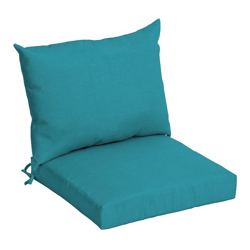 lot 4487 image: Arden Selections Outdoor Dining Chair Cushion Set Leala Texture Lake Blue