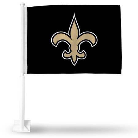 lot 8598 image: Black New Orleans Saints Logo Car Flag