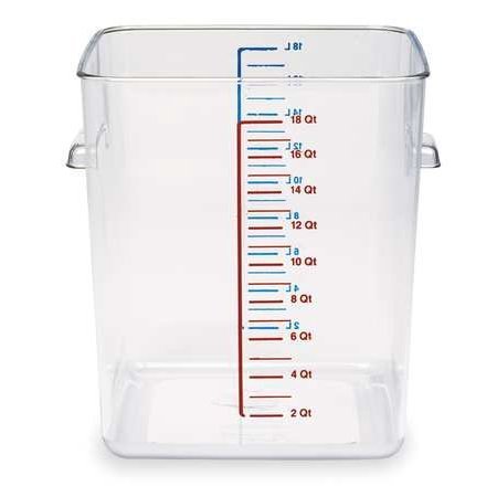 lot 8458 image: RUBBERMAID FG631800CLR Square Storage Container,18 qt,Clear