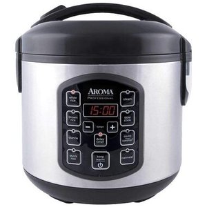 lot 38085 image: Aroma Arc-954SBD 8 Cup Cooked Digital Rice Cooker, Multicooker Food Steamer