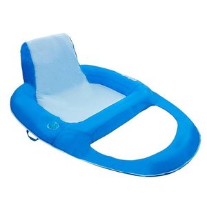 lot 38090 image: Swim Ways - SwimWays XL Spring Float Recliner Water Summertime Relaxation Lounge Seat - Blue