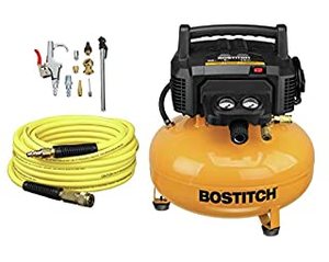 lot 38112 image: BOSTITCH Air Compressor Kit, Oil-Free, 6 Gallon, 150 PSI (BTFP02012-WPK) (B06Y2LQ5QJ)