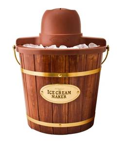 lot 38143 image: Nostalgia ICMW400 4-Quart Wood Bucket Ice Cream Maker