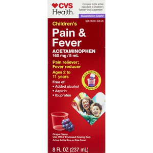 lot 2278 image: CVS Health Childrens Pain Relief Suspension Liquid Grape Flavor EXP 0923
