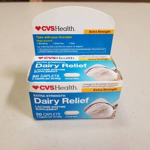 lot 2281 image: CVS Health Dairy Relief Caplets Extra Strength 50Ct