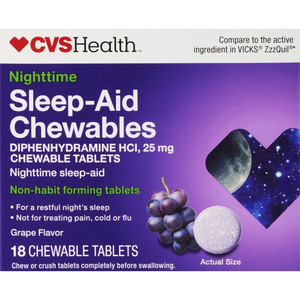 lot 2282 image: CVS Health Nighttime Sleep Melts Grape, 18 CT EXP 0623