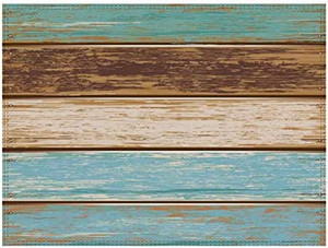 lot 3158 image: Teal Wood Texture Placemats Farmhouse Turquoise Table Mats Rustic Modern Art corkboard Placemat Set of 4Heat Resistant Place Mats