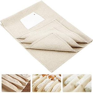 lot 3185 image: ANPHSIN Large Professional Bakers Dough Couche (35 � 26)- 100% Natural Flax Heavy Duty Linen Pastry Proofing Cloth for Baking French Bread Baguettes Loafs size may vary from stock photos