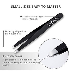 lot 3187 image: Tweezers Set 2-Piece - Professional Stainless Steel Tweezers, Best Precision Tweezer for Eyebrows, Splinter & Ingrown Hair Removal (Black)