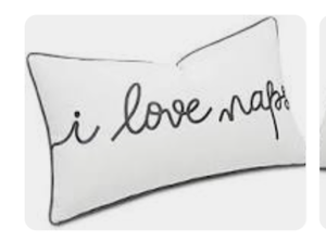 lot 3194 image: EURASIA DECOR I Love Naps 12x20 Embroidered Decorative Lumbar Accent Throw Pillow Cover-white