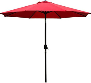 lot 3199 image: Sunnyglade 9 Patio Umbrella Outdoor Table Umbrella with 8 Sturdy Ribs (Red)