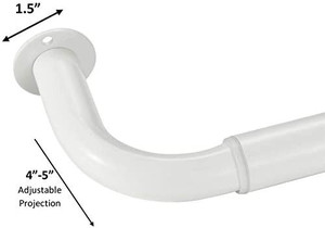 lot 3219 image: Mayrhyme Room Darkening Curtain Rod, Wrap Around Design, Extra Thick 1 Inch Diameter, Expandable Metal Rod, Set for Window Decor