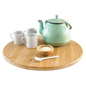 lot 3223 image: TB Home 14 Bamboo Lazy Susan Kitchen Turntable for Pantry Cabinet or Table