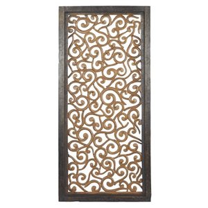 lot 3247 image: DecMode Indoor Brown Mango Wood Traditional Wall D�cor