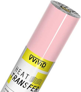 lot 3268 image: VVIViD V2 Professional HTV Heat Transfer Film Iron-On Vinyl Roll (Light Pink, 1ft x 12in)