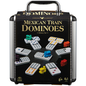 lot 3349 image: Mexican Train Domino Set With Aluminum Carry Case, for Families and Kids Ages 8 and up