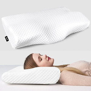 lot 3352 image: ZAMAT Contour Memory Foam Pillow for Neck Pain Relief, Adjustable Ergonomic Cervical Pillow for Sleeping, Orthopedic Neck Pillow with Washable Cover, Bed Pillows for Side, Back, Stomach Sleepers