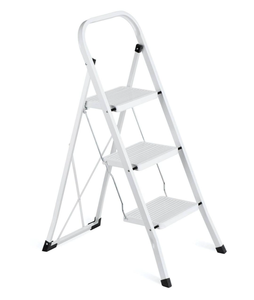 lot 3369 image: Delxo 3 Step Ladder Folding Step Stool Ladder with Handgrip Anti-Slip Sturdy and Wide Pedal Multi-Use for Household and Office