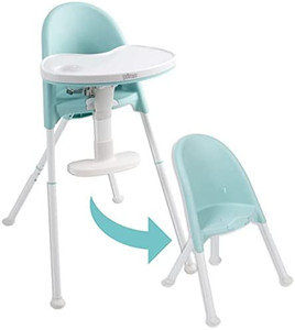 lot 6893 image: Primo Cozy TOT Deluxe Convertible Folding High Chair & Toddler Chair, TealWhite