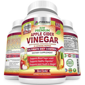 lot 6911 image: Premium Apple Cider Vinegar Pills Max 1740mg with Mother - 100% Natural & Raw with Cinnamon, Ginger & Cayenne Pepper - Ideal for Healthy Blood Sugar, Detox & Digestion-120 Vegan Capsules