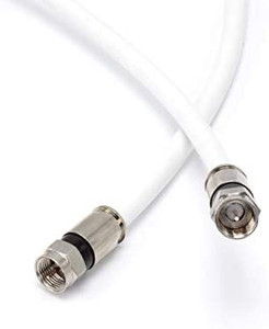 lot 6915 image: 20 Feet, White RG6 Coaxial Cable (Coax Cable) with Weather Proof Connectors, F81  RF, Digital Coax - AV, Cable TV, Antenna, and Satellite, CL2 Rated, 18 Foot