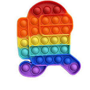 lot 6930 image: Push Pop Bubble Pop It Fidget Toy Among Us Run Rainbow