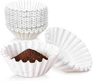 lot 6957 image: 500 Pack Coffee Filters 12 Cups Size - White Decanter Style Brewer - Large Disposable Eco-Friendly Commercial Paper Basket Coffee Filter for Home, Cafes, Restaurants, and Offices Use