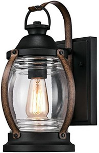 lot 7020 image: Westinghouse Canyon Barnwood Black Switch LED Lantern Fixture