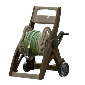lot 7624 image: Suncast 175 ft. Hosemobile Hose Reel Cart Mocha and Taupe