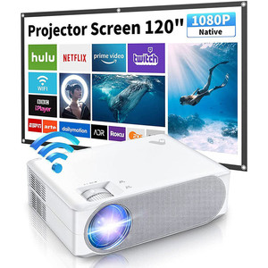 lot 7662 image: Acrojoy Truvity 600W Native 1080P 5G WiFi Projector MSRP $189.99
