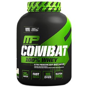 lot 7663 image: Musclepharm Combat 100% Whey Protein Powder, Vanilla, 25g Protein, 5 Lb