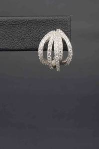 lot 7701 image: Lisa Robertson Italian 3-Row Pave Illusion Hoop Earrings