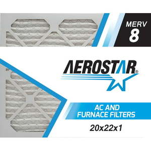 lot 7704 image: 20x22x1 AC and Furnace Air Filter by Aerostar - MERV 8 Box of 6