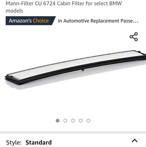 lot 7707 image: Mann-filter Pollen Filter For Bmw X3 Fp 6724