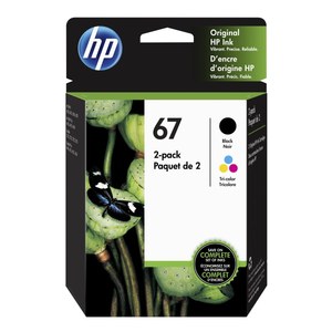 lot 7711 image: HP - 67 2-Pack Standard Capacity Ink Cartridges - Black & Tri-Color