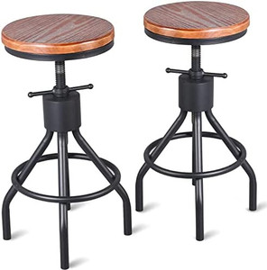 lot 7740 image: Industrial Bar Stool-Set of 2