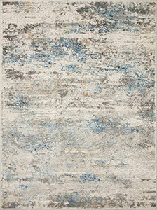 lot 7749 image: LOLOI II Estelle IvoryOcean 6 ft. 7 in. x 9 ft. 10 in. Abstract PolypropylenePolyester Area Rug, IVORY  OCEAN