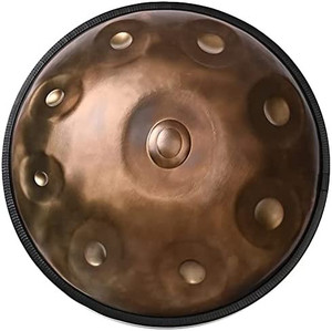 lot 8303 image: New Handpan Drum Instrument In D Minor 9 Notes 22 Inches D3 A Bb C D E F G A Steel Hand Pan Drums, With Handpan Bag, Drum Tripod, For Music Enthusiast, Retails for $840