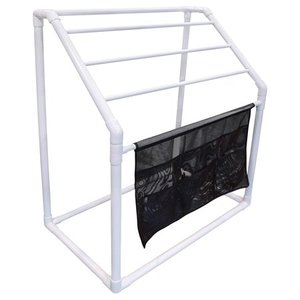 lot 8329 image: WOW Watersports Freestanding Collapsible Heavy Duty 5 Rail Towel Rack w Pocket