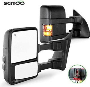 lot 8352 image: Towing Mirror for Ford for F250 for F350 for F450 for F550 Super Duty Power Heated Driver and Passenger Side Mirror Smoke Turn Signal Lights Mirror 2008 2009 2010 2011 2012 2013 2014 2015 2016